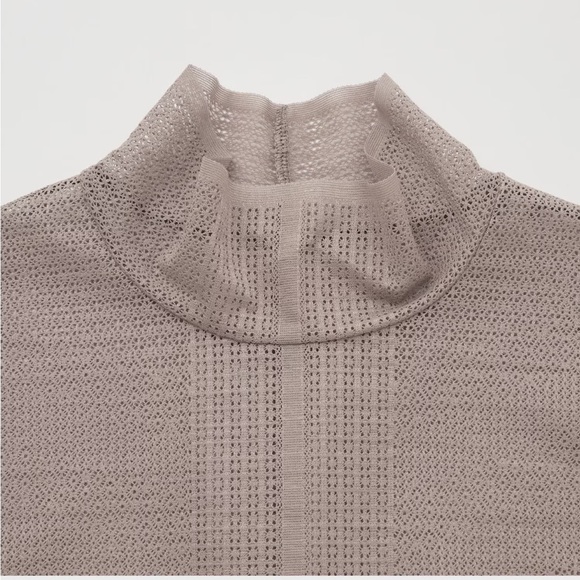 UNIQLO - Mesh High Neck Long Sleeve T-Shirt (Mame Kurogouchi Collaboration) - Picture 2 of 10